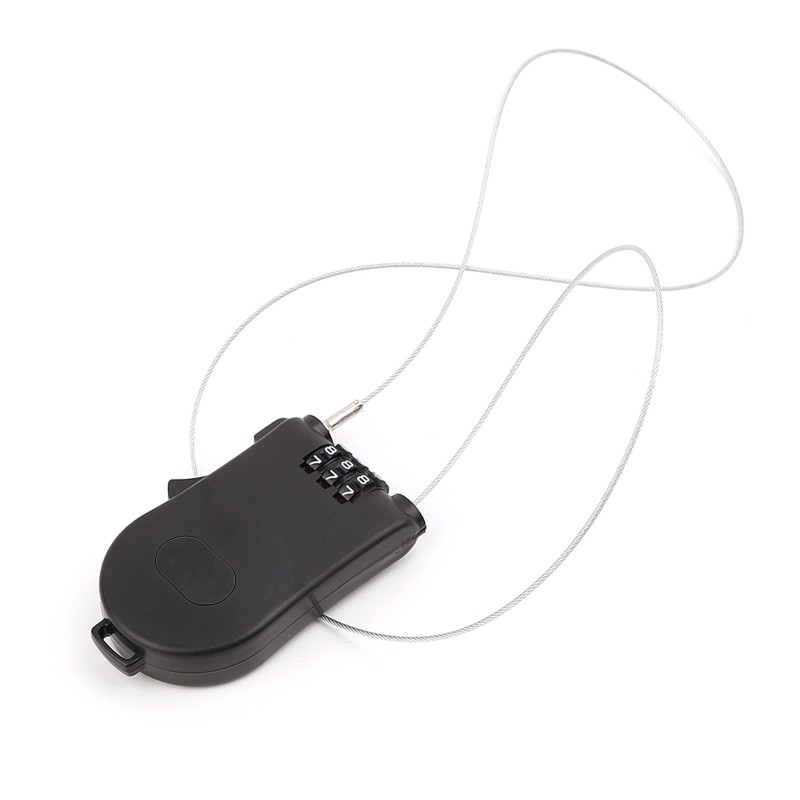 Retractable Wire Rope Password Lock Combination Coded Locker Outdoor Keyed Padlo