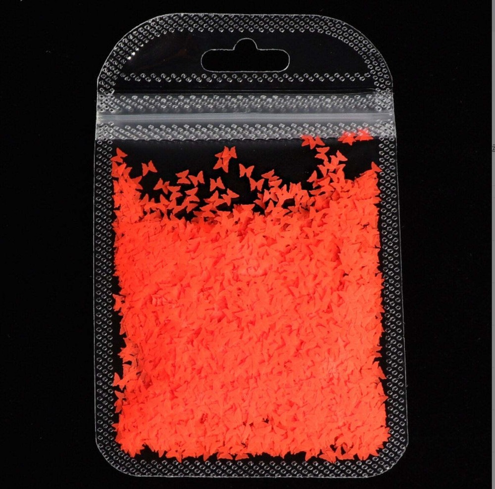 3MM Neon Solid Butterfly Glitter (2G Bag)