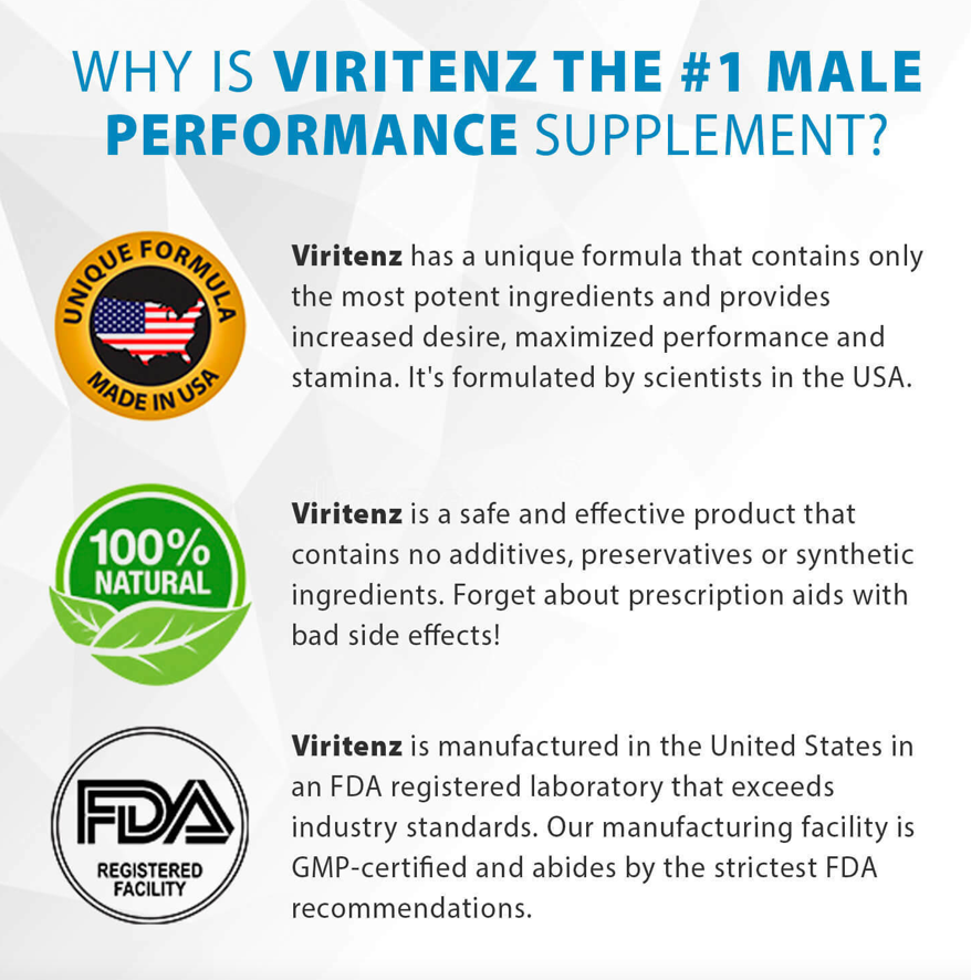 Viritenz - 3 Bottles - 100% Natural - Male performance
