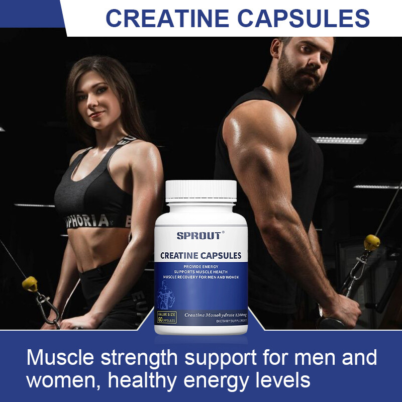Creatine Monohydrate 60 Capsules - 1200 mg Per Serving