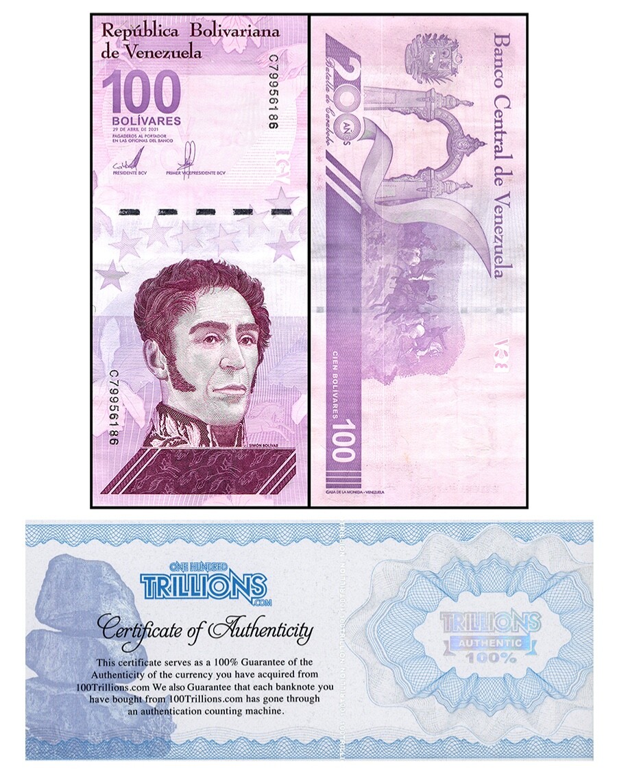 VENEZUELA 100 DIGITALES banknotes 1 2021  bolivar soberano..CIR