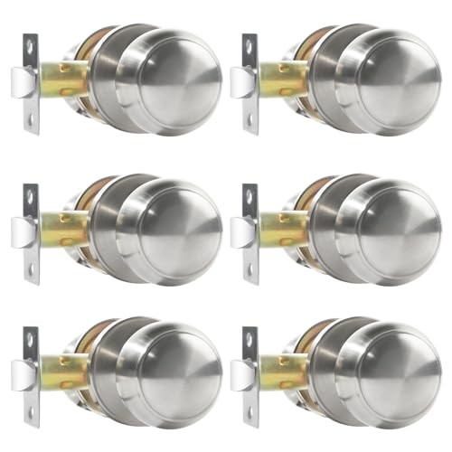Passage Door Knobs Satin Nickel Door Knobs, for Hallway & Closet Non 6 Pack