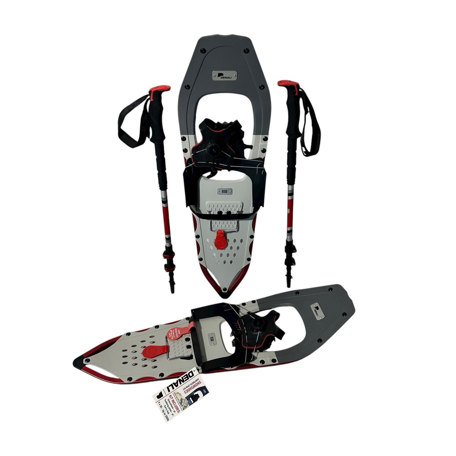 Denali Sawtooth Spin Snowshoes 9x30 Winter Hiking Kit w/ Poles & Bag – 250 lb
