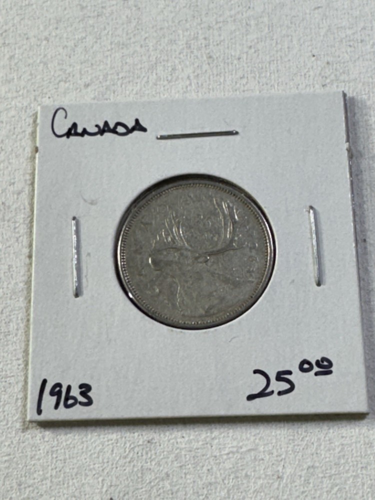 1963 Canada 25 Cents Silver Coin