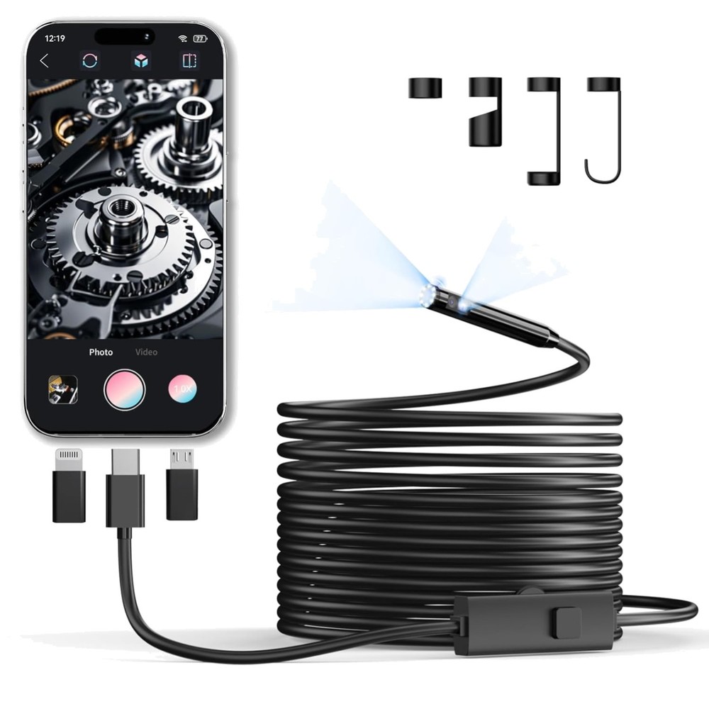 Waterproof Endoscope Camera with Light – 16.4ft for iPhone & Android Users