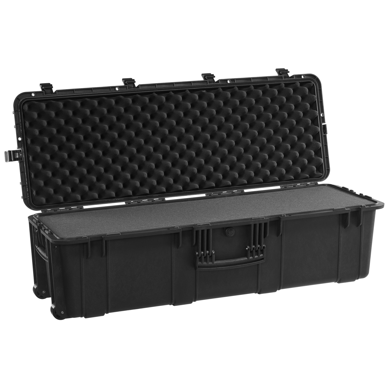 5.5 Cu.ft Weatherproof Hard Case with 3 Handles Large Capacity Case Black