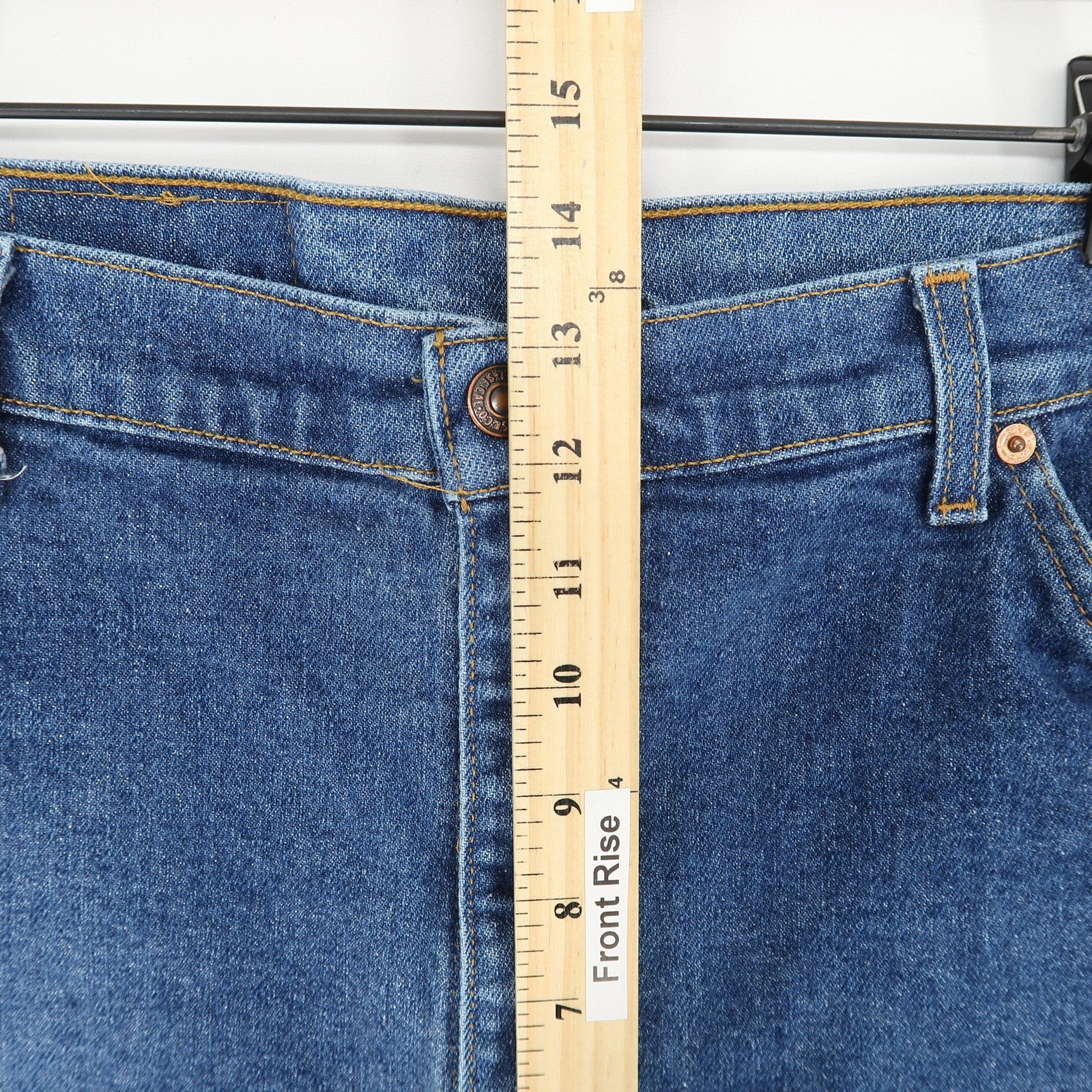 Vintage Levis 517 Jeans Mens 42x32 Blue Bootcut Orange Tab USA Stretch Denim