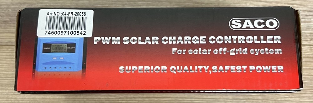 SACO - 40A PWM Solar Charge Controller - 12/24V Auto Sensing