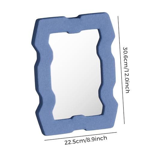 Makeup Mirrors for Desk, Irregular Tabletop Vanity Mirror, Flannel Dressing
