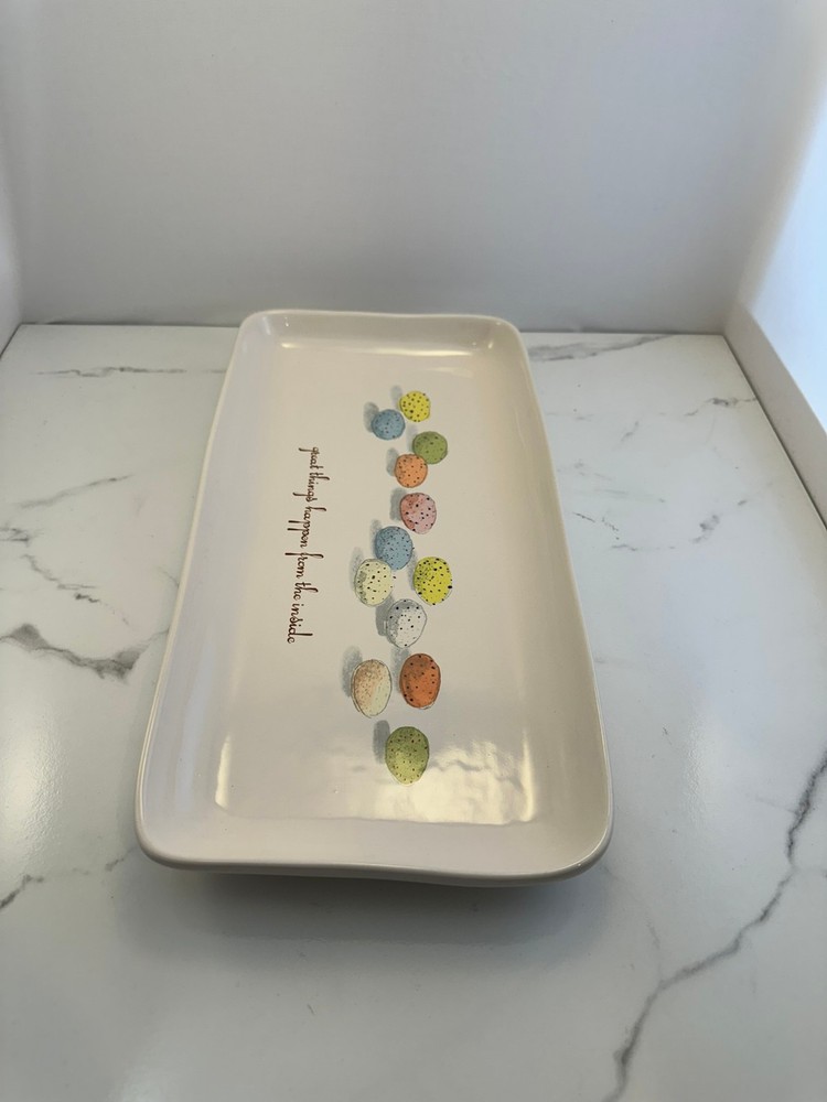 Rae Dunn Easter Egg "Great things happen from the inside" Serving Tray