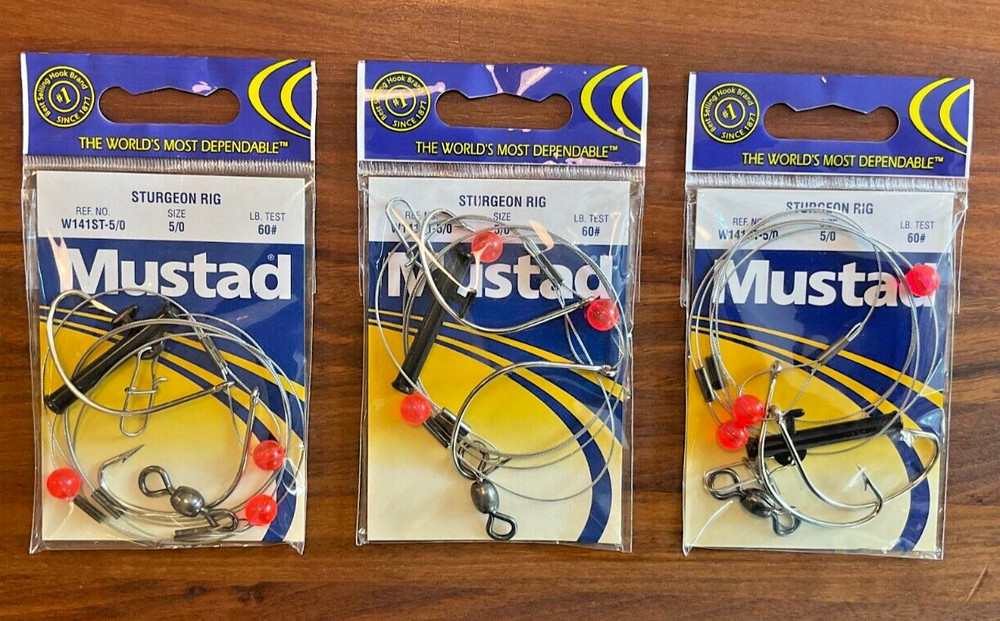 3 (Three) Mustad Sturgeon Rig Size 5/0 60 LB.
