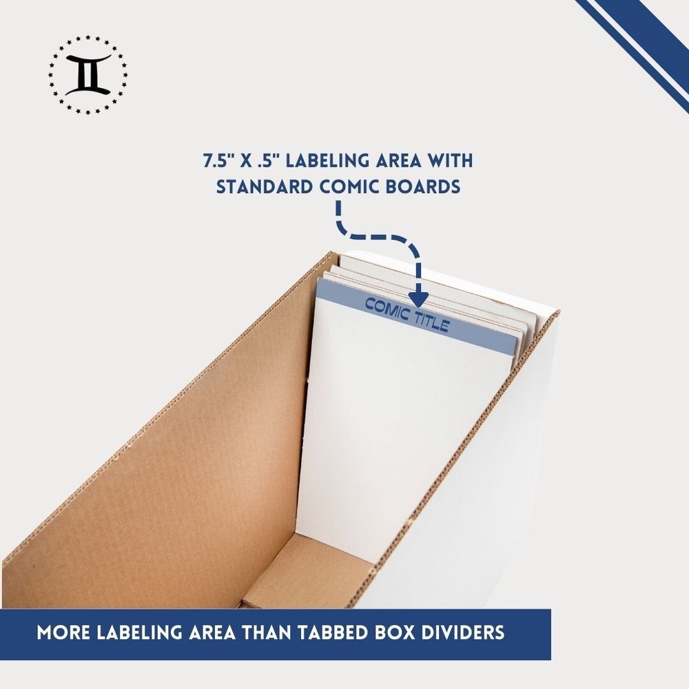 GEMINI Thick-Grip Short Comic Storage Box with Box Divider Bundle