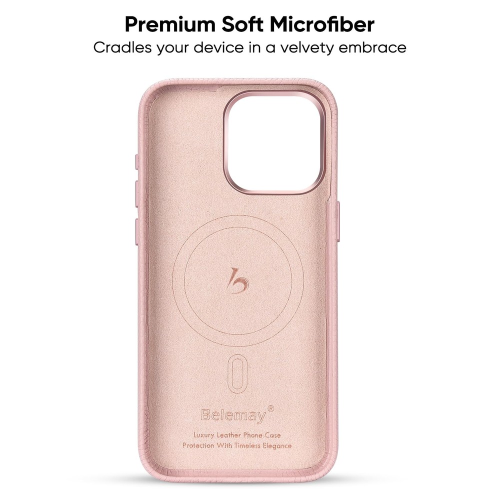 Belemay Leather Case Compatible with iPhone 13 Pro - MagSafe Compatible - Premiu