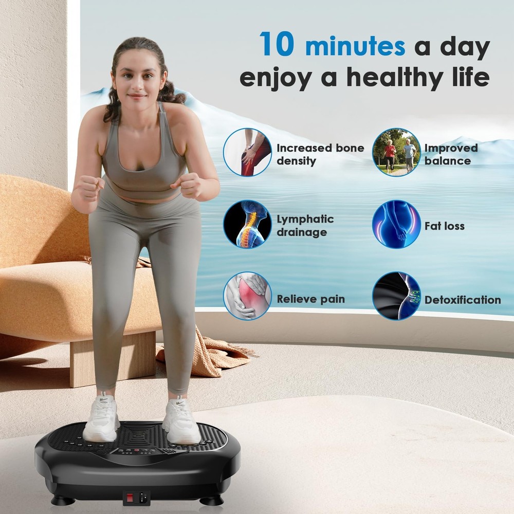 Vibration Plate Exercise Machine - Whole Body Workout Vibration Platform Lymp...