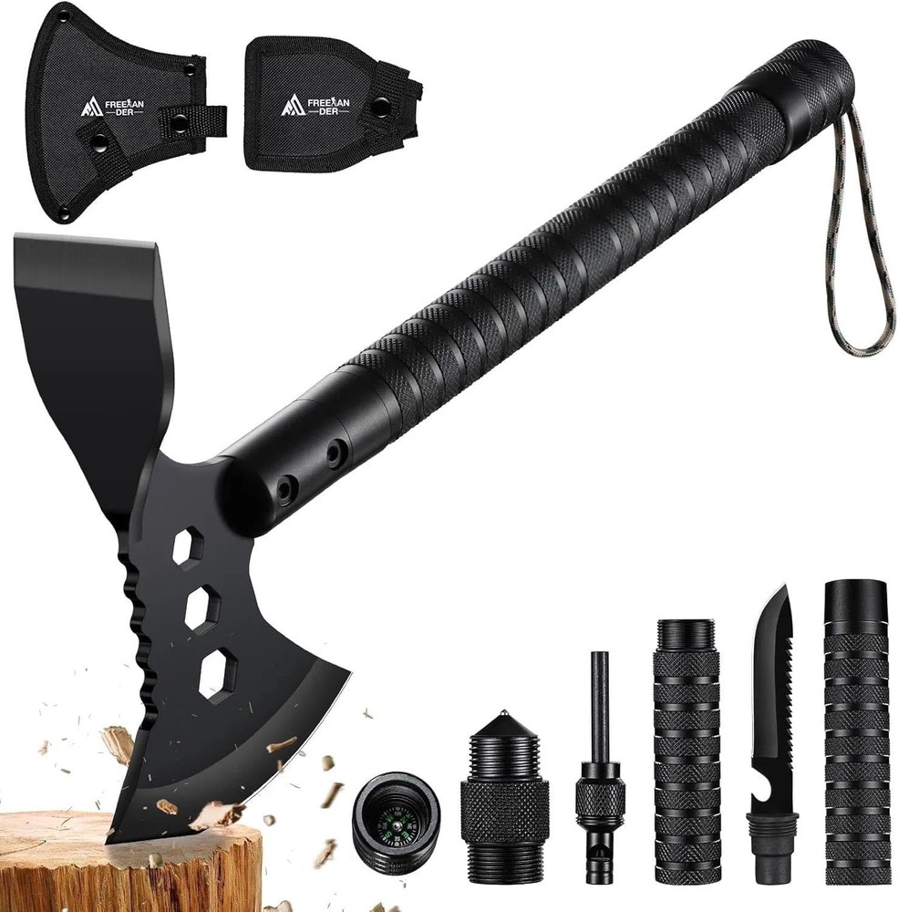 Tactical Axe 2 Pack, Sharp Tomahawk with Sheath, Portable Tomahawk with Clip ...