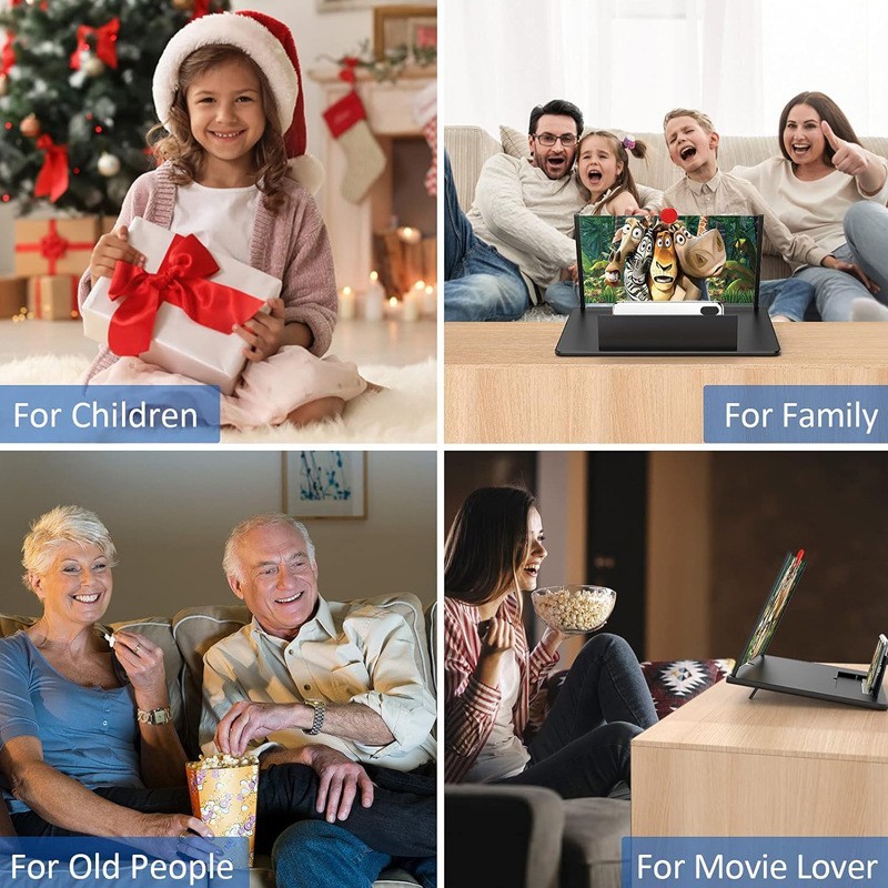 13'' Screen Magnifier for Cell phone Newest Version 3D HD Video Phone Amplifier