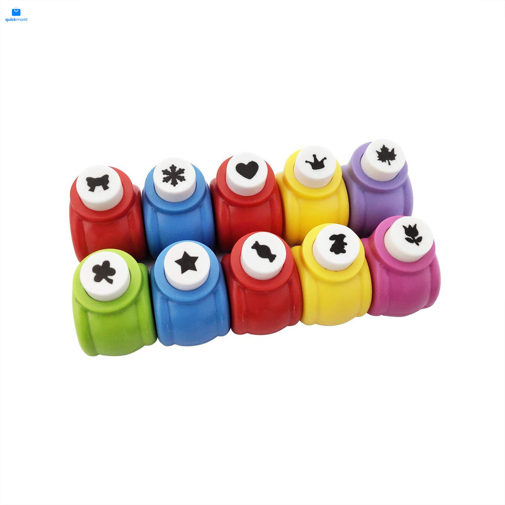 10 Pack Punch Craft Set, Colorful Crafts Hole Shape, Assorted