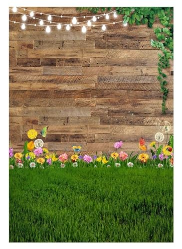 59" x 82" Spring Brown Rustic Wood Backdrop Photography Spring 59 x 82 in