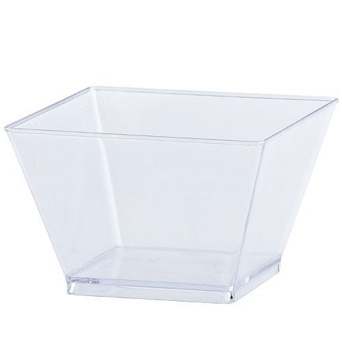 Lillian Tablesettings Plastic 8 oz | Clear Rectangles Servingware | Pack of...