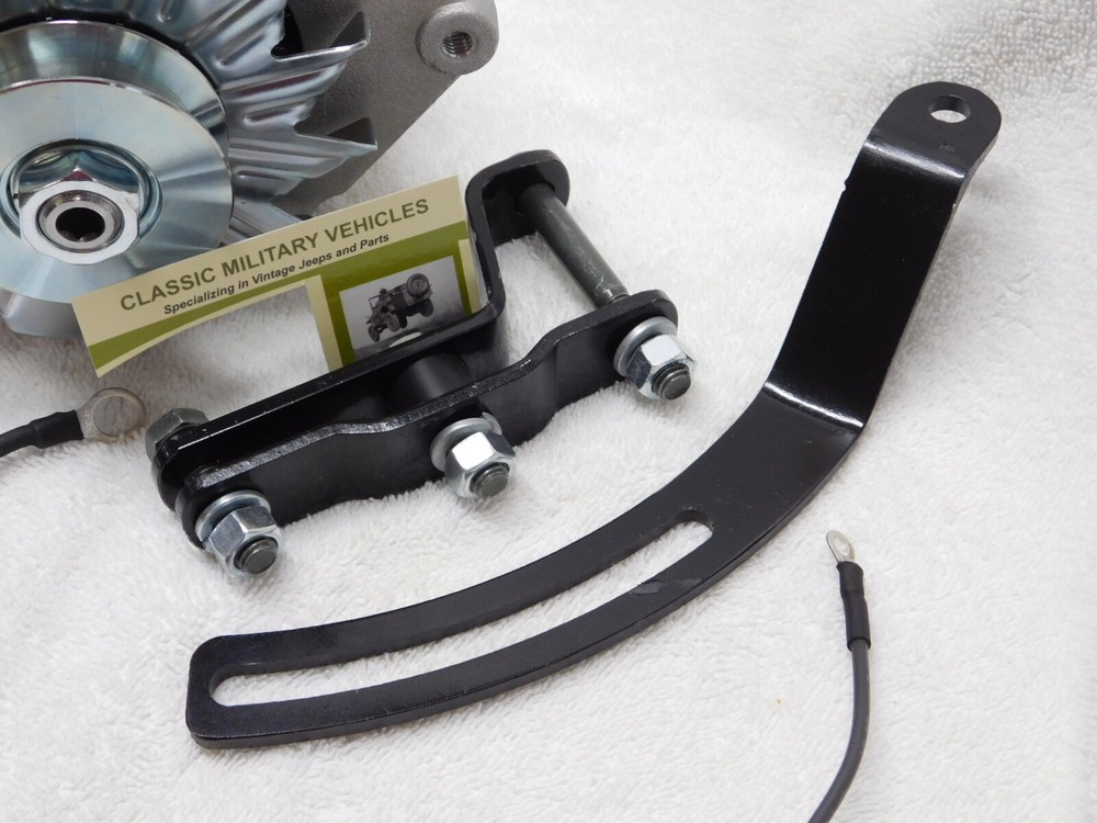 Willys CJ2A 12 Volt One Wire Alternator Conversion Kit with Bracket. L134 F134.