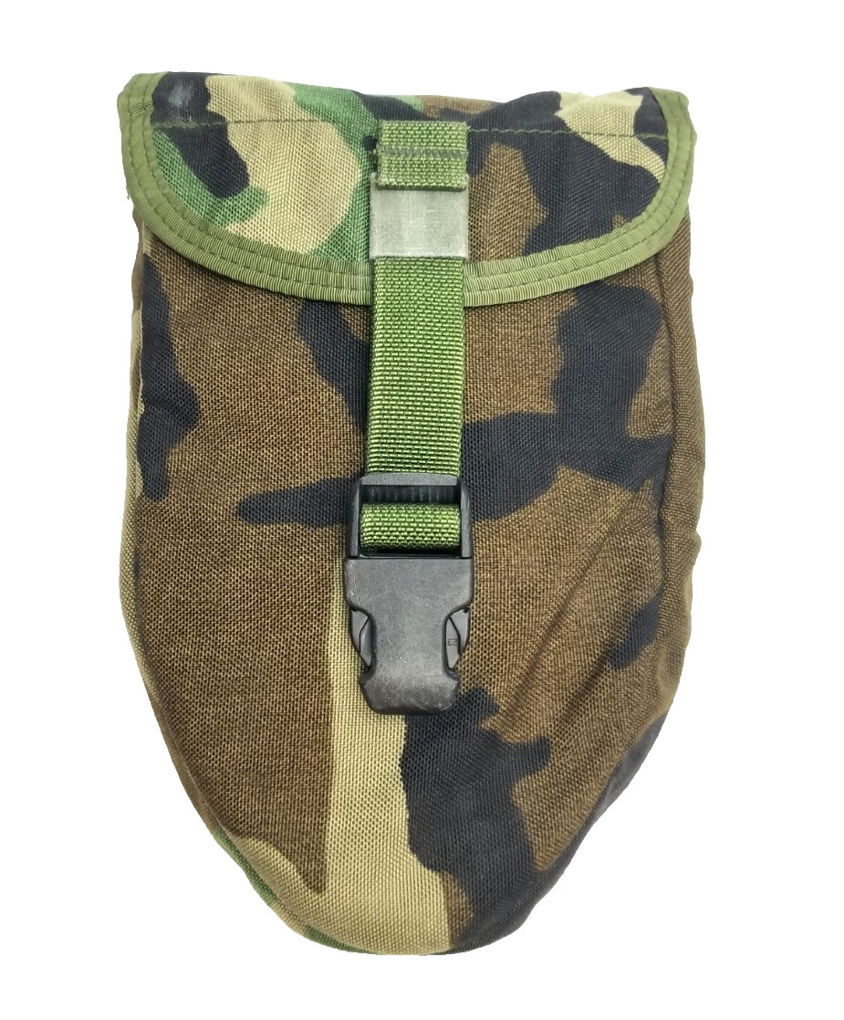 Gerber 2000 NEW Entrenching E Tool Trifold Shovel & USED Pouch Case Woodland