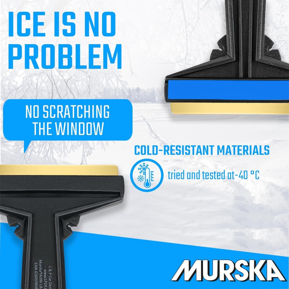 Car Ice Scraper Brass Blade - Fast, Easy & efficient - [ 2 Pack ] Ice Scraper...
