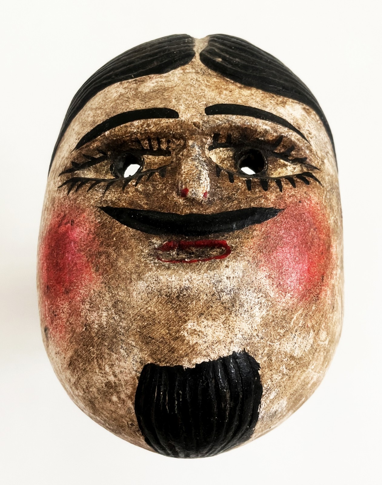 VTG MEXICAN HIDALGO JUANEGRO CUANEGRO JUAN NEGRO FOLK ART HAND CARVED DANCE MASK