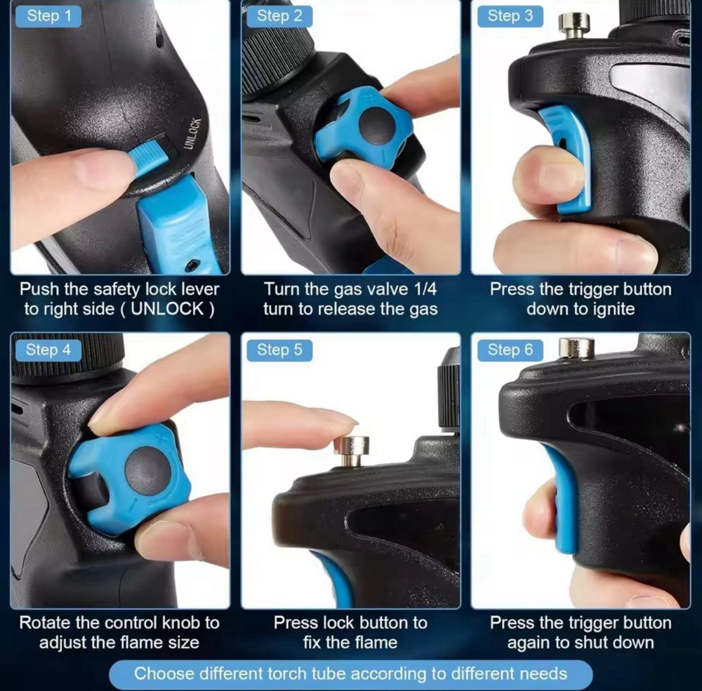 Propane Torch Head MAPP Gas Burner Adjustable Flame Welding Tool