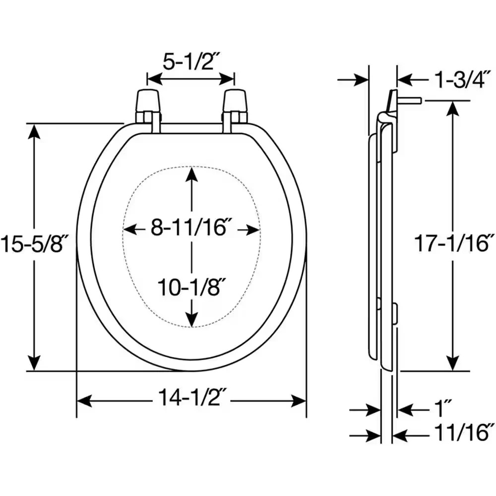 NEW Round Closed Front Enameled Wood Toilet Seat in White Durable & Wood Finish