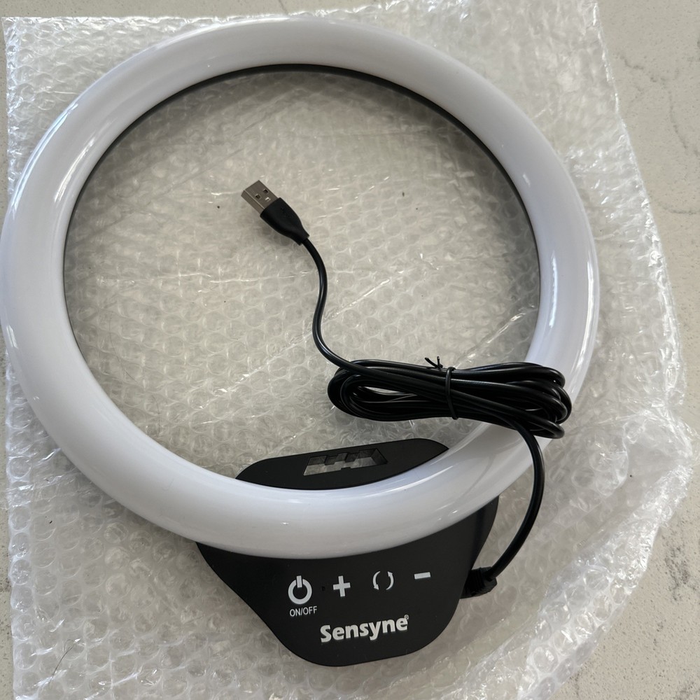 Sensyne 10" Touchable Ring Light 10W LED White USB Control Dimmable WORKS