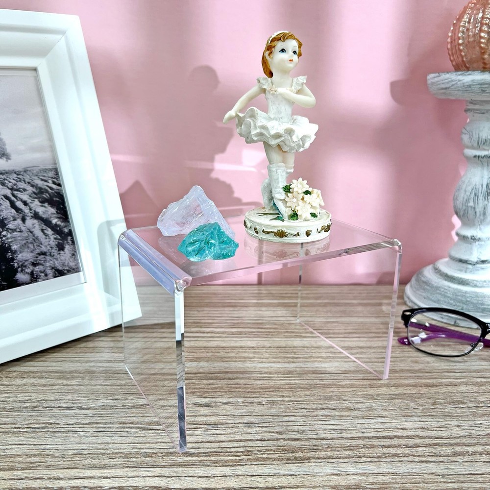 Plymor Clear Acrylic Rectangular Display Riser, 4" H x 6" x x 4",