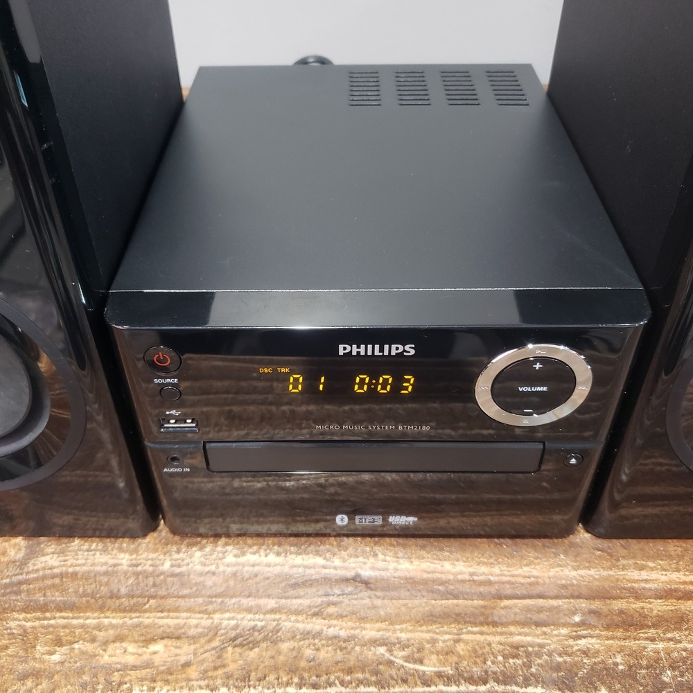Philips BTM2180 Micro Music System Bluetooth CD MP3 USB Tested