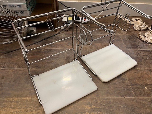 Set of 2 Chrome T-Shirt Shopping Bag Rack Stand Store Holder Grocery Bagging