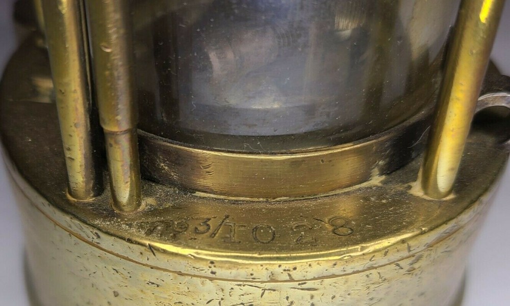 Antique Eccles Protector/Miners/Davy Lamp- Type 6- Brass- 1963
