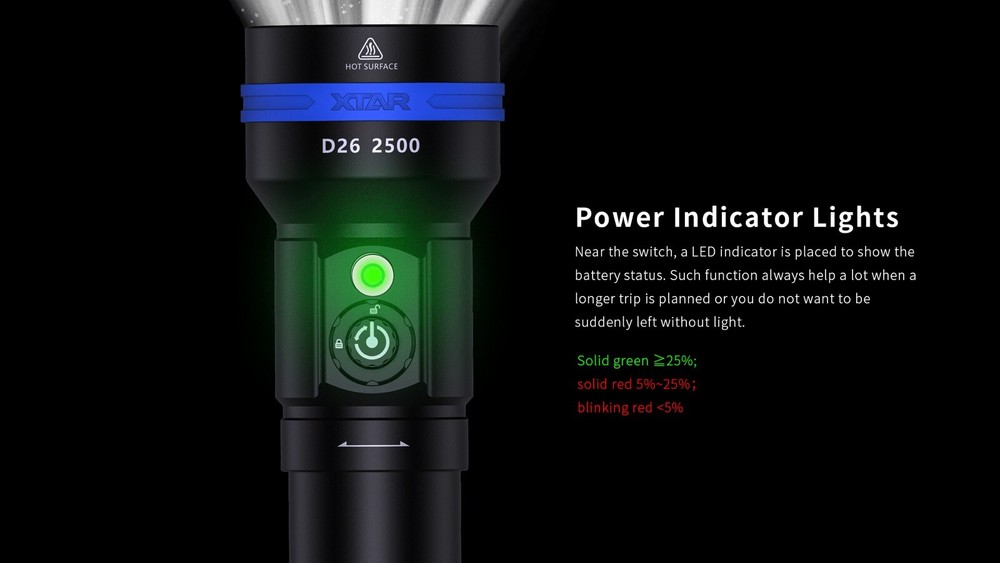 XTAR D26 2500 Diving Flashlight FULL SET + FREE SILICON GREASE
