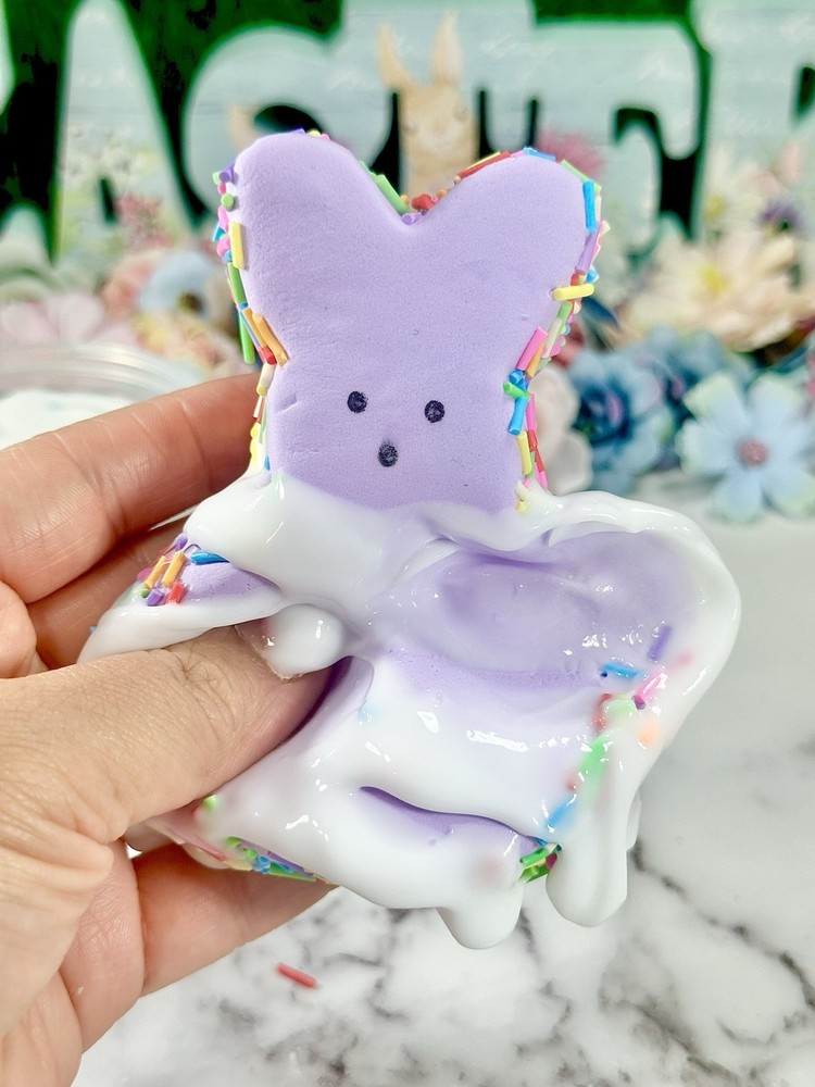 Peep Macaron Thick & Glossy Slime DIY Clay, Easter Theme, Scented, ASMR