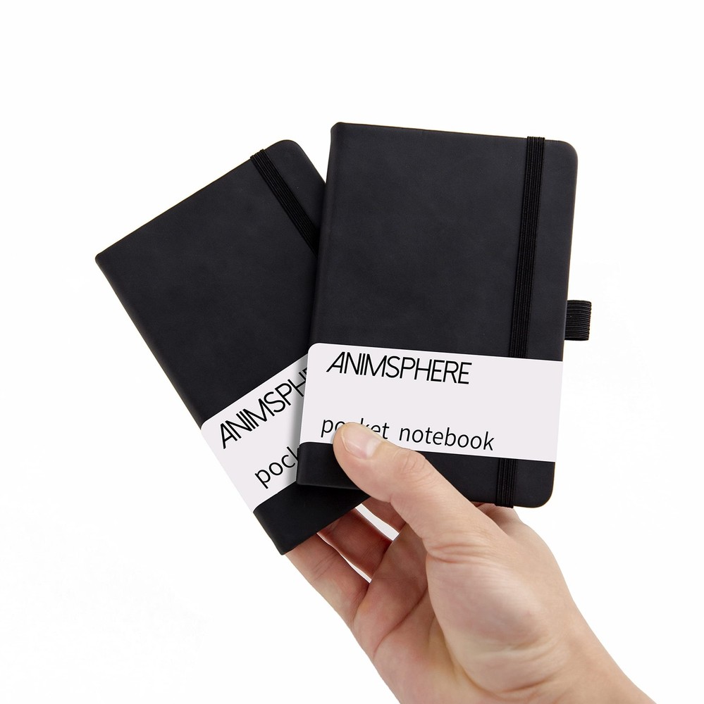 Animusphere 2Pack Pocket Notebook Small Journal 4 Black