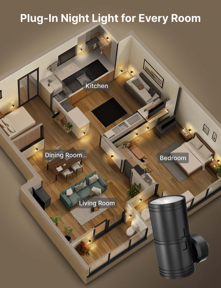 Night Light Plug into Wall, 4 Pack Dimmable LED Nightlight with Dusk to Dawn Sen