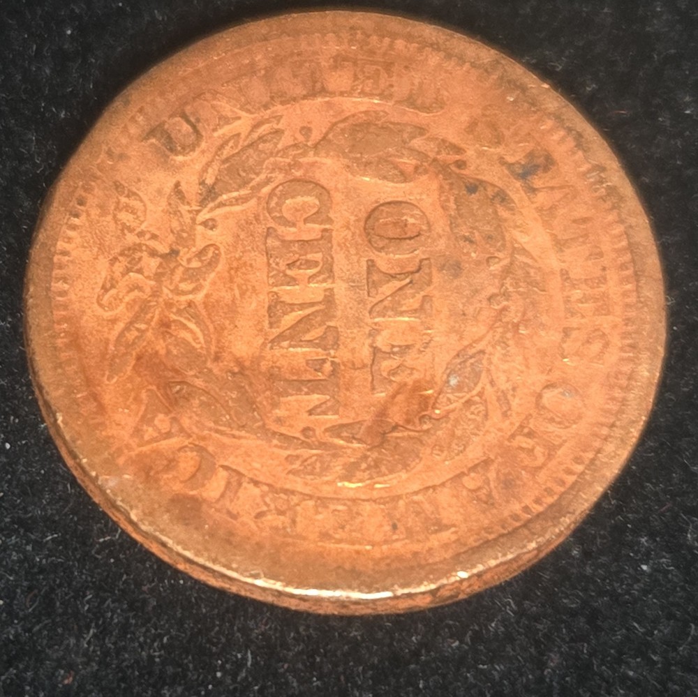 1846 Braided Hair Large Cent Sharp details cleaned Small Date version