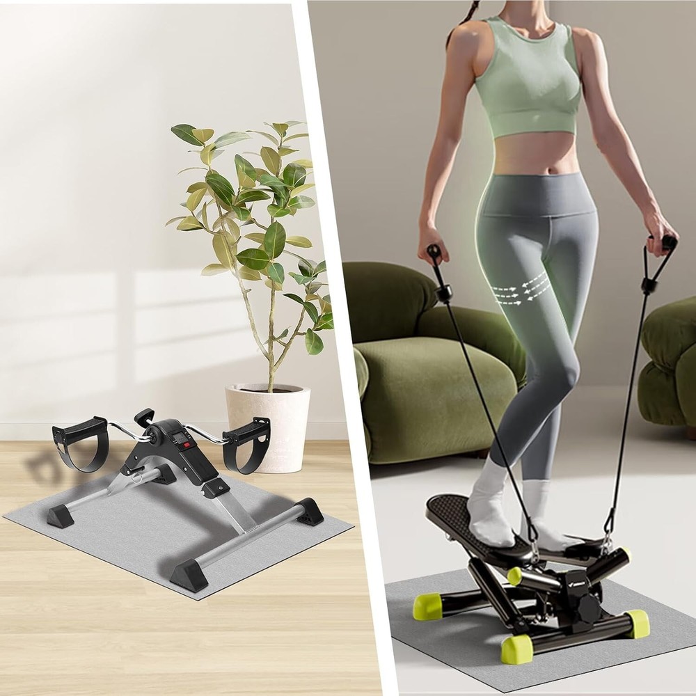Under Desk Elliptical Exerciser with Non-Slip Mat - Compact Leg Workout Machine