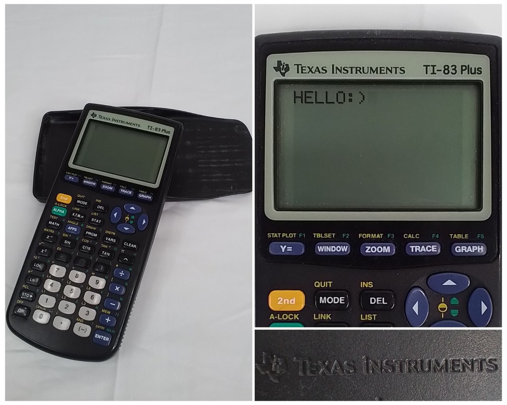 TI-83 Plus Graphing Calculator Texas Instruments Black Works #J2191