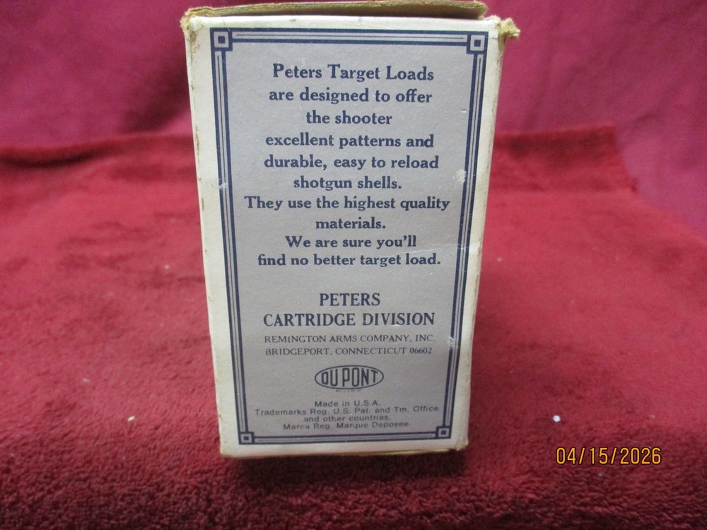 Vintage Peters, "Blue Magic", 12 Gauge, ShotShell , Box, (EMPTY)