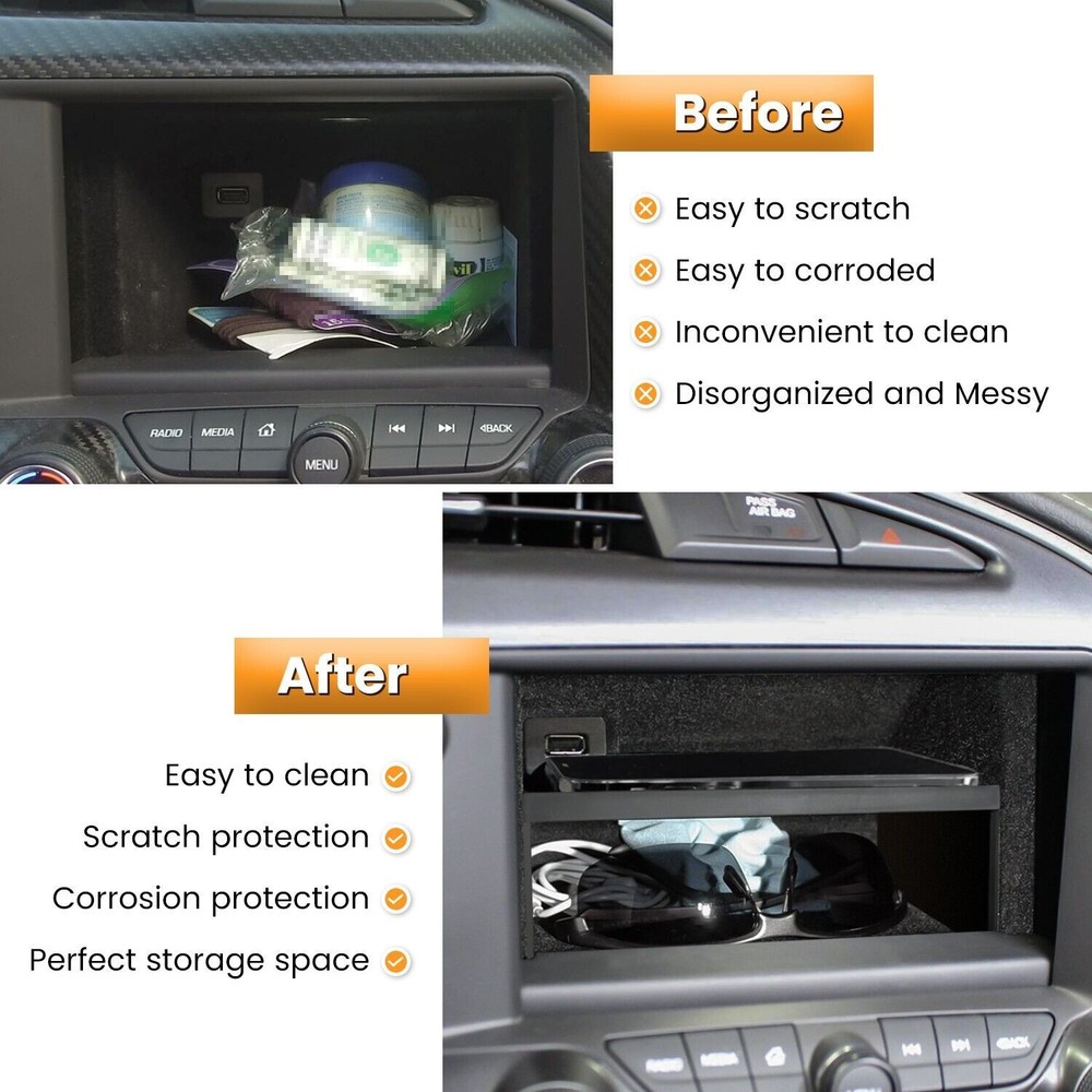Dashboard Display Storage Bin Tray Holder for Corvette C7 2014-2019 Accessories