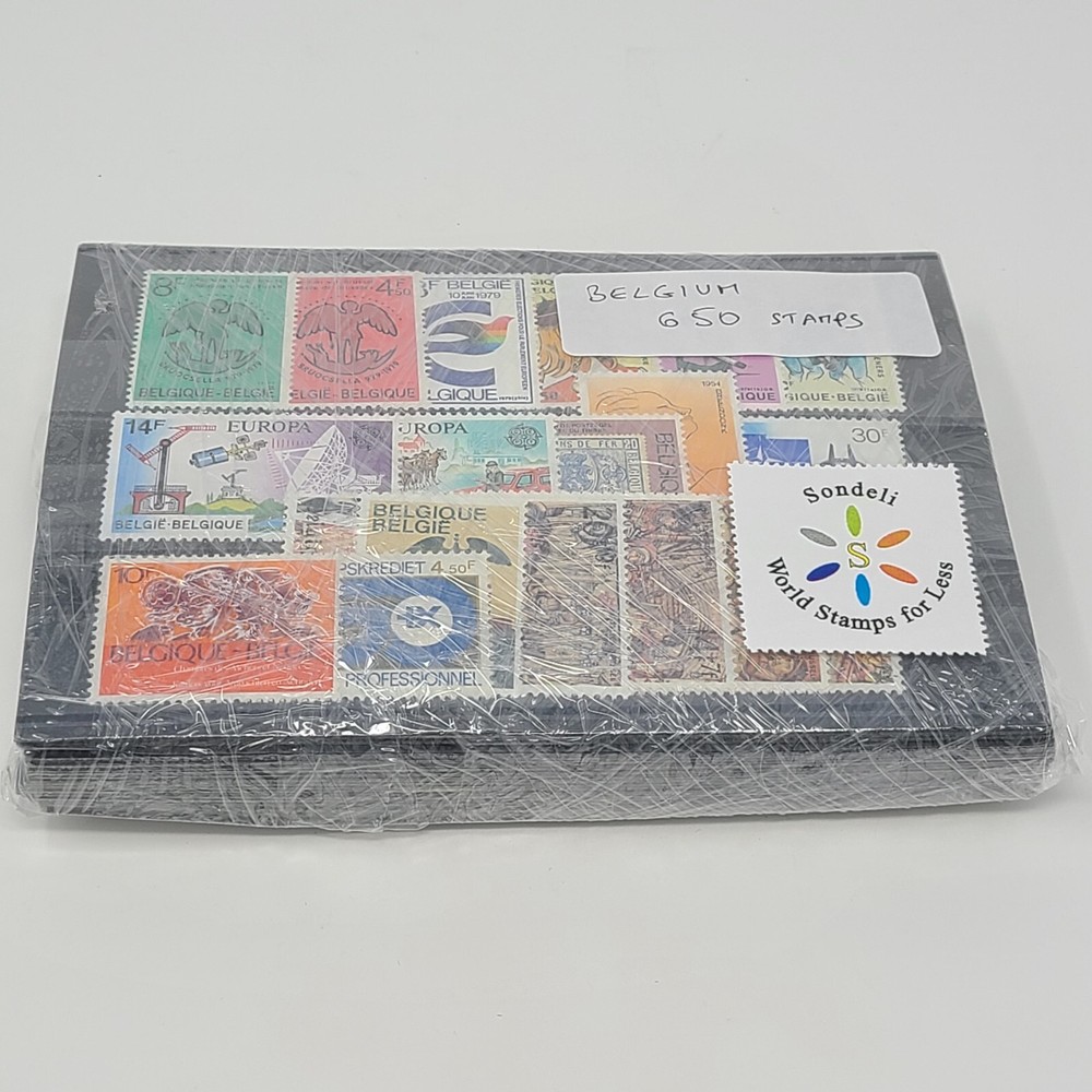 Stamp Collection Belgium MNH - 650 Different Stamps in Full Sets & Singles
