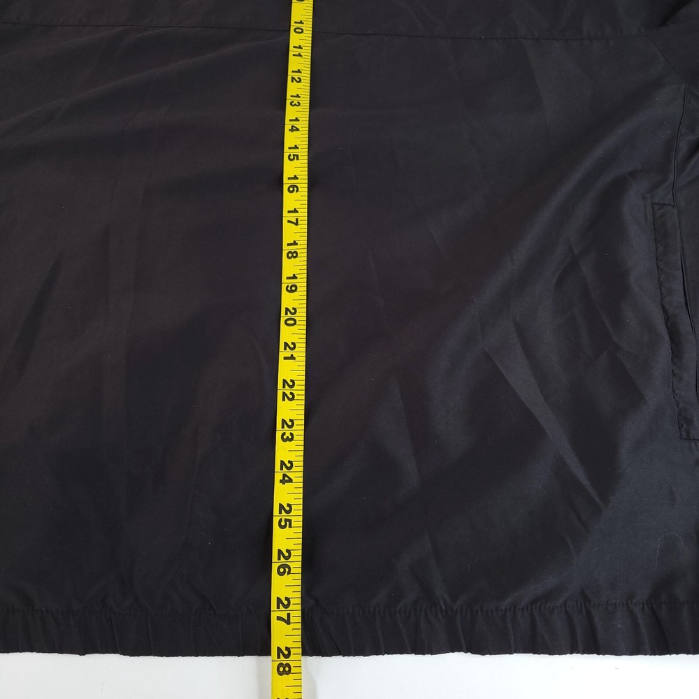 Footjoy Jacket Mens Medium Black Performance Golf Pullover Gold Sleeve Spell Out