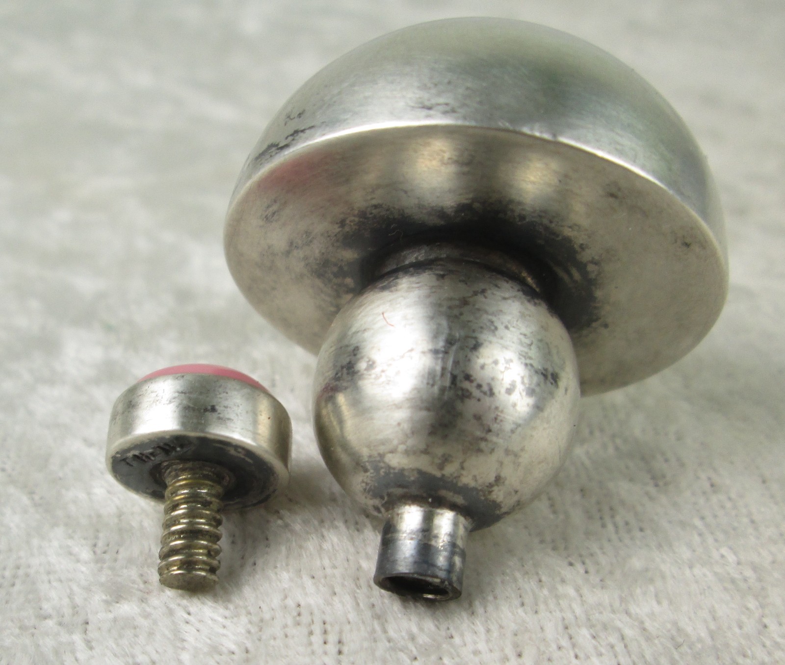 Sterling Silver Modernist Perfume Bottle Pink Stone Taxco Mexico Miniature