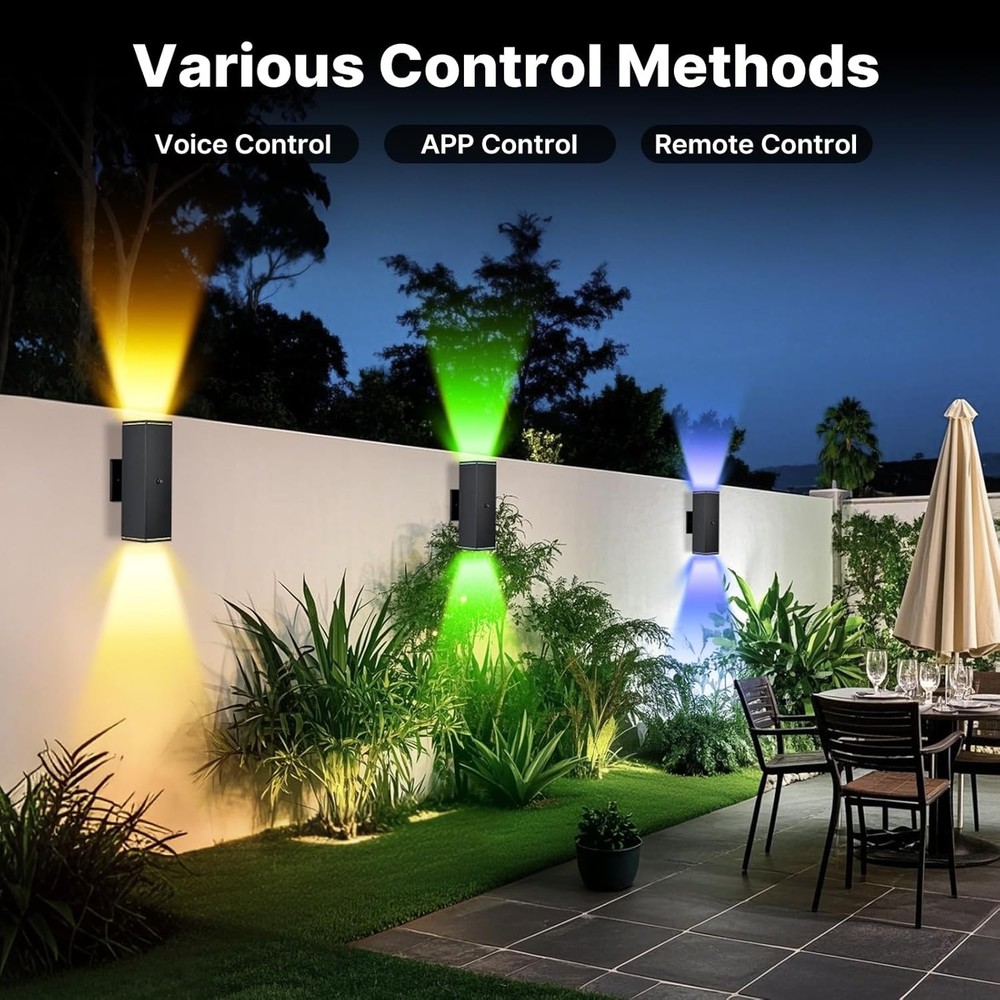 Smart Outdoor Wall Lights 4 Pack RGB