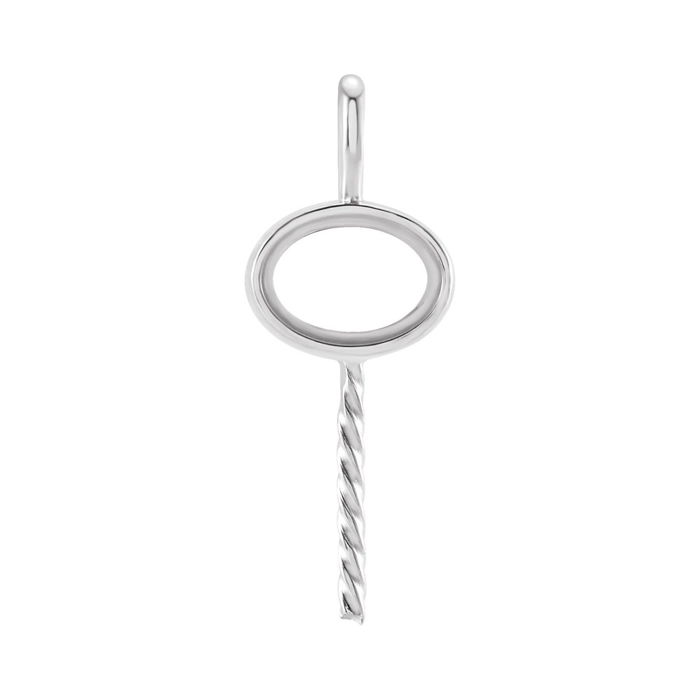 14K Solid Gold 7x5 mm Oval Dangle for 10 mm Pearl