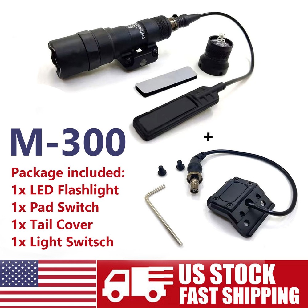 Tactical Light M300B Mini Weaponlight With Mod Button Switch For Rifle Gear US