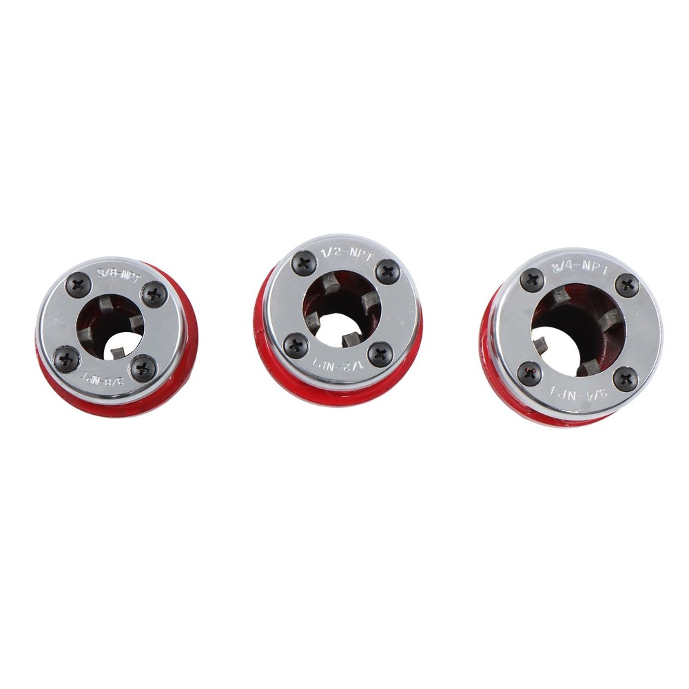 7 Size BSPT Pipe Threader 3/8" To 2" Dies Set W/ Handle Pipe Threader Threading